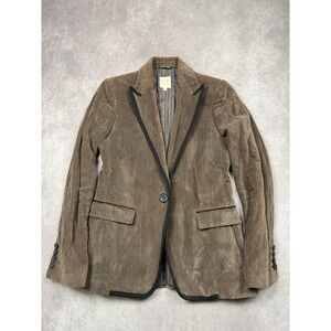 Billy Reid Women 6 Corduroy Blazer Jacket Brown Made in Italy Classic Tailored